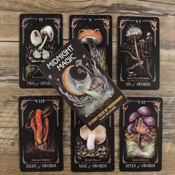 Midnight Magic: A Tarot Deck of Mushrooms DELUXE BUNDLE w Tarot NECKLACE & More! - Picture 12 of 15
